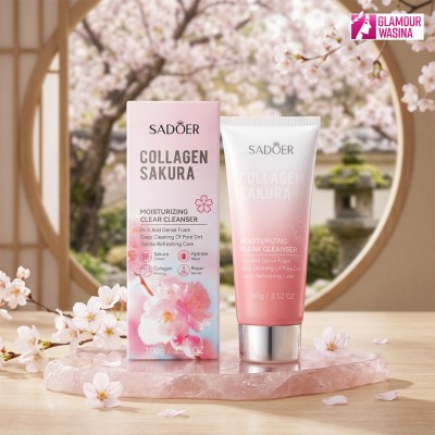 SADOER Collagen Sakura Moisturizing Clear Cleanser Face Wash